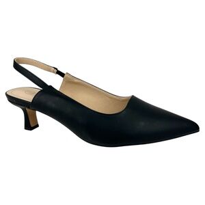 Journee Collection Women's Paulina Pointed Toe Slingback Pumps Black Size 7.5M